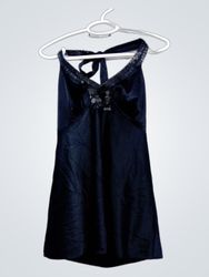 Black Halter Top with Sequins