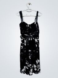 Maurice's Black Floral Print Midi Dress
