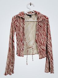 Forever 21 Zebra Print Long Sleeve Top