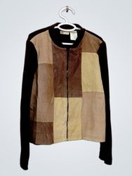 Faded Glory Patchwork Bomber Jacket