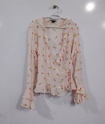 Moda International Pink Strawberry Print Ruffle Wr..