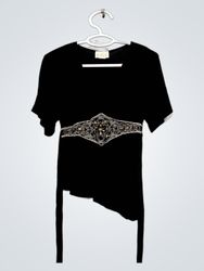 GERI C. NEW YORK Black Embellished Top