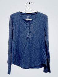GAP Rib Henley Langarmshirt