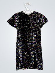 Abito di paillettes multicolore a motivo aeroplano