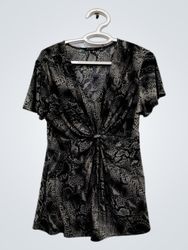 Daisy Fuentes Snake Print Twist Front Top