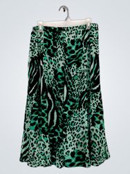 Southern R Women's Green Animal Print Maxi Skirt