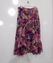 Investments Women's Floral Print Tiered Midi Skirt