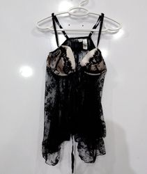Delicates Black Lace Babydoll Lingerie M/M