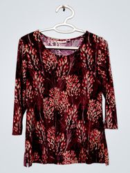 Croft & Barrow Women's Print 3/4 Sleeve Top