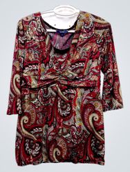 Reitmans Paisley Print 3/4 Sleeve Top