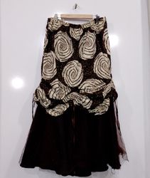 Midi Skirt with Swirl Pattern