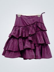 FAITFAME Purple Tiered Ruffle Skirt