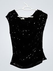 GRACE KARIN Top sans manches noir à sequins