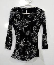 INC International Concepts Black Floral Print Shee..