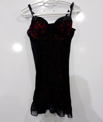 Black and Red Lace Corset Lingerie