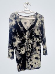 Daisy Fuentes Floral Print Long-Sleeve Top