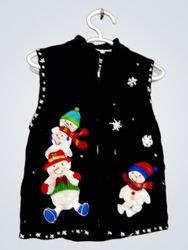 Mercer Street Studio Petite PS Gilet Black Snowman