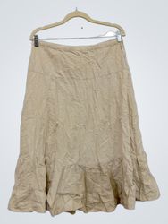 Beige Ruffled Maxi Skirt