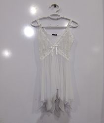 Avidlove White Lace Babydoll Slip Dress