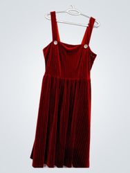 Vestido Vintage Vermelho Veludo Único