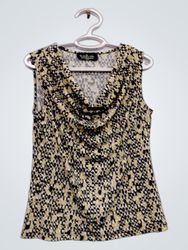 Black Label by Eva & Icone Sleeveless Cowl Neck To..