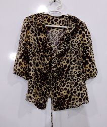 Leoprint Rüschenbluse