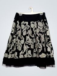 Nygard Collection Black Floral Skirt