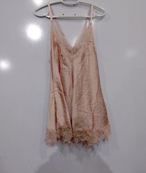 Pink Lace Trim Slip Dress