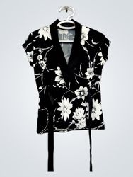 Haut portefeuille EVITA à imprimé floral noir