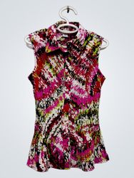 Blouse sans manches à imprimé abstrait