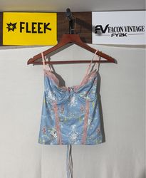Edikted Cami corsetto in pizzo con stampa floreale..