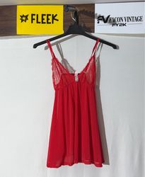 Red Lace Trim Babydoll