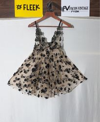 Facon Vintage FY2K Abito in mesh floreale