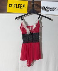 COQUETTE Red Lace Trimmed Teddy