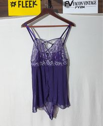 Fleek Purple Lace Babydoll Lingerie Set