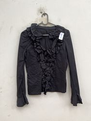 Zara Black Ruffle Blouse