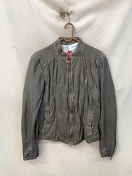 Gray Leather Jacket