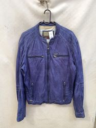Jaqueta de Couro Azul