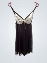 Black and White Lace Trim Chemise