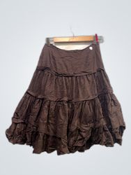 Saia Rendada Marrom