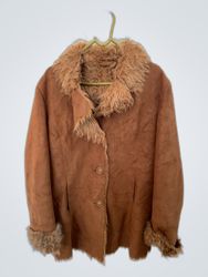 Brown Fur-Trimmed Coat