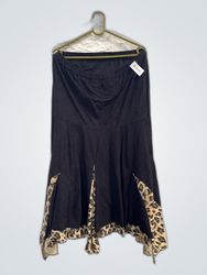 Black skirt with leopard print hem