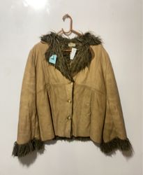 Tan Fur-Trimmed Jacket