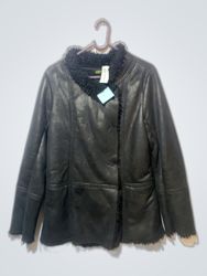 Veste en cuir noir