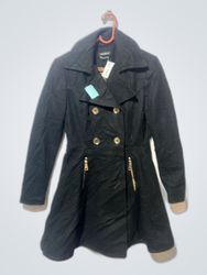 bebe Black Double-Breasted Coat