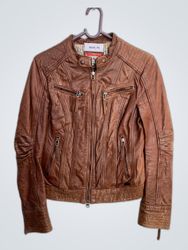 Jaqueta de Couro Marrom Pepe Jeans