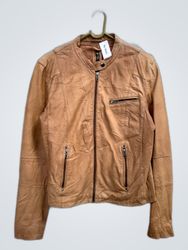 Nafnaf Tan Leather Jacket