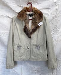 MRY Leather Jacket with Fur Collar