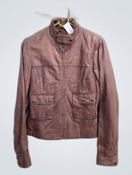 Giubbotto di pelle marrone