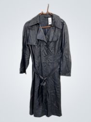 Black Leather Trench Coat